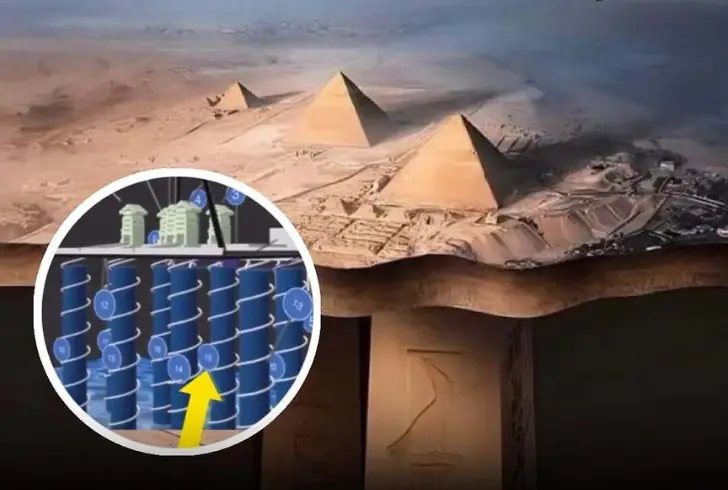 Hidden chambers inside ancient pyramids.